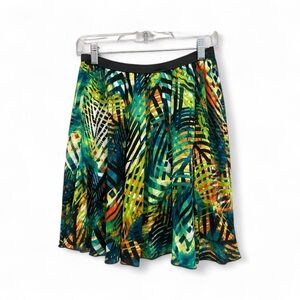 Jungle Print Flared Skirt Multi-Color